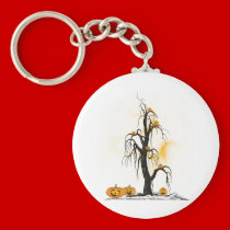 Spooky Halloween Trees keychains