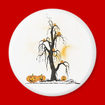 Spooky Halloween Trees magnets