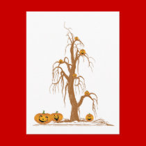Spooky Halloween Trees postcards