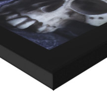Spooky Human Skull Grim Black White Photography Canvas Prints