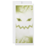 Spooky Jack O Lantern Face Wht Yellow Custom Rack Card