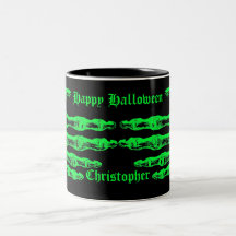Spooky neon green Halloween zombie hands Mugs