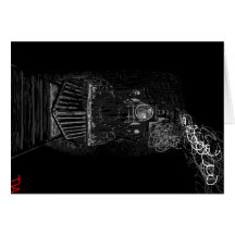 spooky night train greeting cards