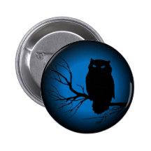 Spooky Owl Blue Moon Pin