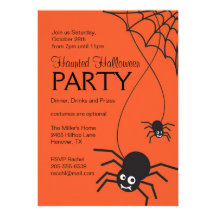 Spooky Spider Halloween Party Invitation
