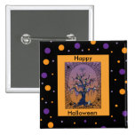 Spooky Tree & Spider Web Halloween Pin