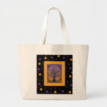 Spooky Tree & Spider Web Halloween tote Canvas Bag