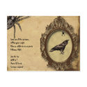 Spooky Vintage Raven and Spider Halloween Invite postcards