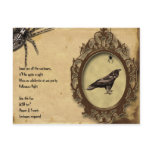 Spooky Vintage Raven and Spider Halloween Invite postcards