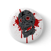Spooky Yet Goofy Drip Skull design Pinback Buttons