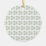 Spoons Pattern, with Green Splat. ornaments