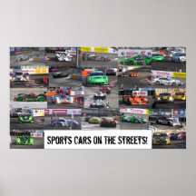 SPORTS CARS IN THE STREETS! POSTERS