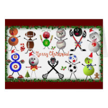 Sports Filled Merry Christmas Cards