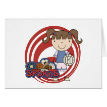 Sports Girl  Volleyball tshirts and Gifts Greeting Card