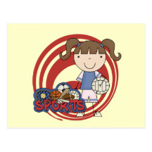 Sports Girl  Volleyball tshirts and Gifts Post Cards