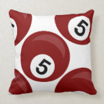 sports no 5 red billiards balls throw pillow pillows