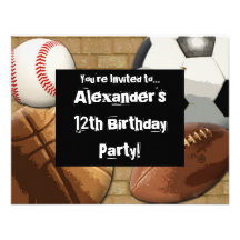 Sports Party Personalized Announcements
