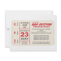 Sports Star Bar Mitzvah Reception Card, Red Invitations