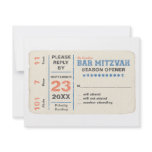 Sports Star Bar Mitzvah Reply Card Custom Invitation