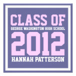 Sporty Girl Jersey Uniform Purple Graduation Party Custom Announcement