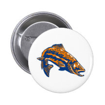 spotted speckled trout fish pinback button