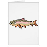 spotted trout fish jumping greeting card