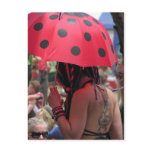 Spotted Umbrella Tattoo Girl Postcard