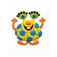 Spotted Yellow Monster Postcard