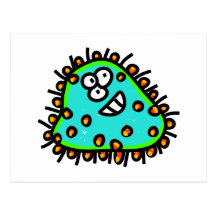 Spotty Cartoon Germ Post Card