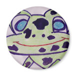 spotty frog face sticker magnets