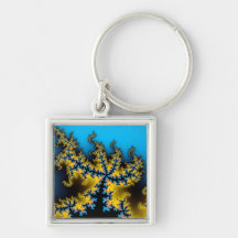 Sprawling In Blue Fractal Keychain