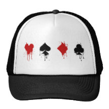Spray Card Suits Mesh Hats