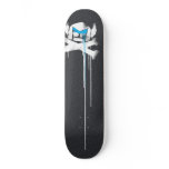 Spray Swede Drips - Grey w/ cyan eyebrows skateboards