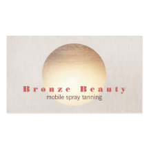 Spray Tanning Gold and Linen Look Business Card