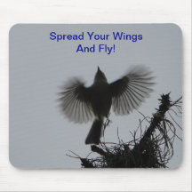 Spread Your Wings And Fly, Tufted Titmouse Mousepads