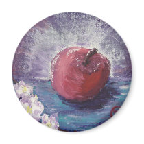spring apple refrigerator magnet