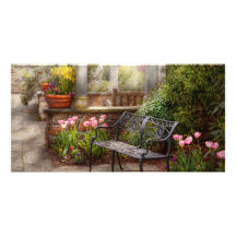 Spring - Bench - A place to retire Personalized Photo Card