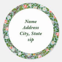 Spring Blossoms Addres Round Sticker