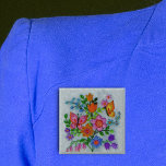 Spring Bouquet Flowers Butterflies buttons