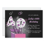 Spring Box 40th Birthday Party - pink & purple Custom Announcement