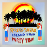 Spring Break Island Time Poster posters