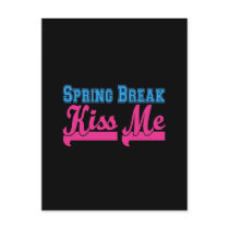 Spring Break Kiss Me (sexy blue & pink) Post Cards