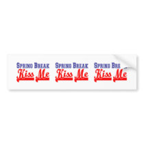 Spring Break Kiss Me (sexy blue & red) Bumper Sticker