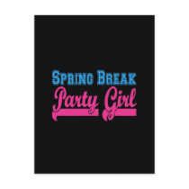 Spring Break Party Girl (sexy blue & pink) Post Cards