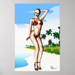 Spring Break PinUp Girl Trudy Poster posters