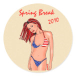 Spring Break Round Sticker