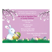 Spring Bunny Easter Card Personalised Invitation