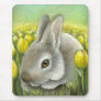 Spring bunny mouse pad