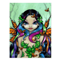 "Spring Butterfly Maiden" Postcard