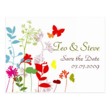 Spring Butterfly Weeding - Customised Post Cards